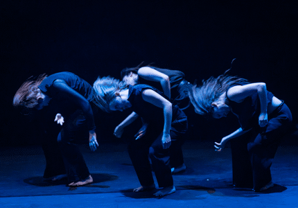 Fanny Hamel, Solveig Langlois, Lilly Bouvier and Mélhya Kilic-Pégourié in Danses d'hiver, photo by Maxime Côtée contemporaine de Montréal, photo credit Maxime Côté, on the picture: Fanny Hamel, Solveig Langlois, Lilly Bouvier and Mélhya Kilic-Pégourié